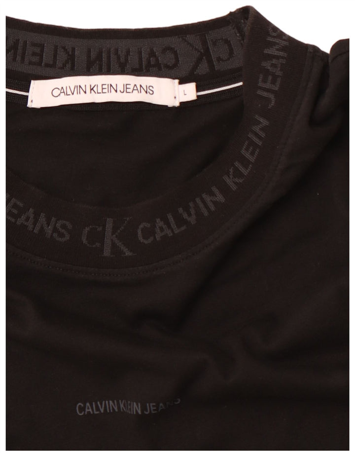 CALVIN KLEIN JEANS Camiseta gráfica para hombre Top Grande Negro