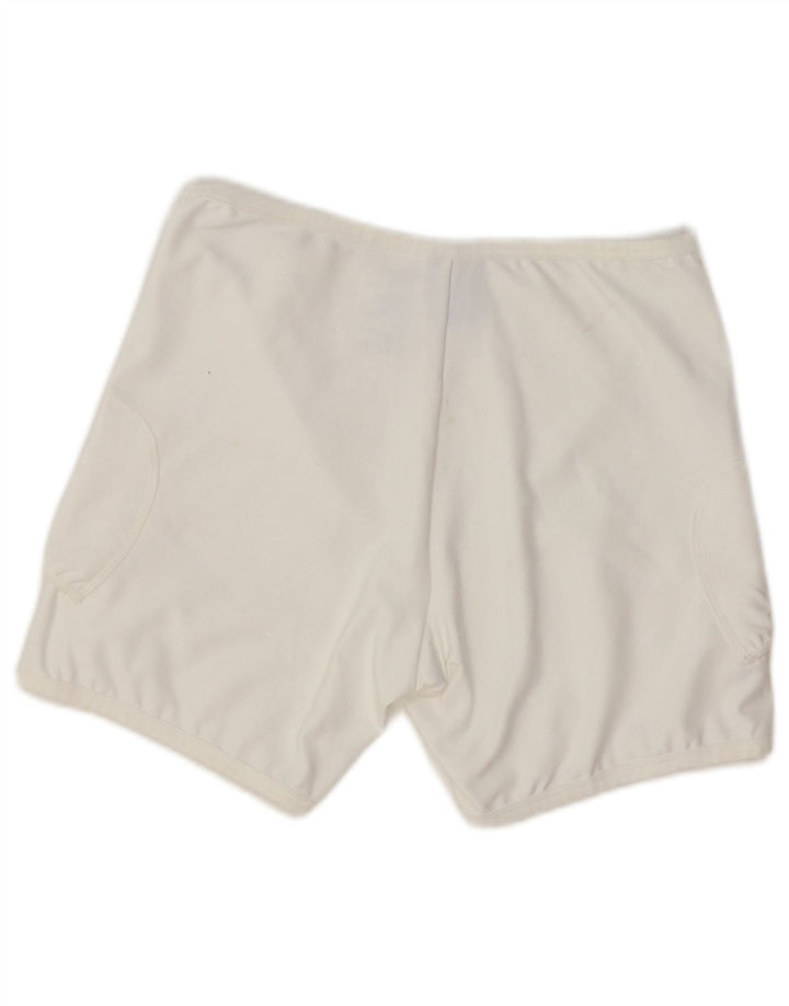 NIKE - Pantalones cortos deportivos Dri Fit para mujer, talla 40, poliéster blanco mediano