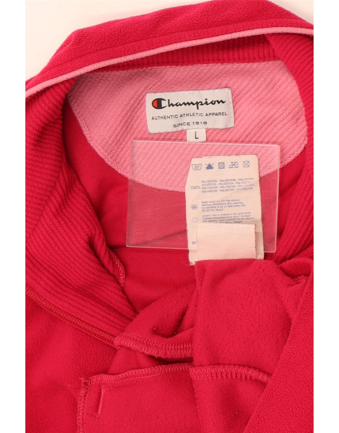Champion Chaqueta Polar Con Cremallera Para Mujer UK 46 Grande Poliéster Rosa