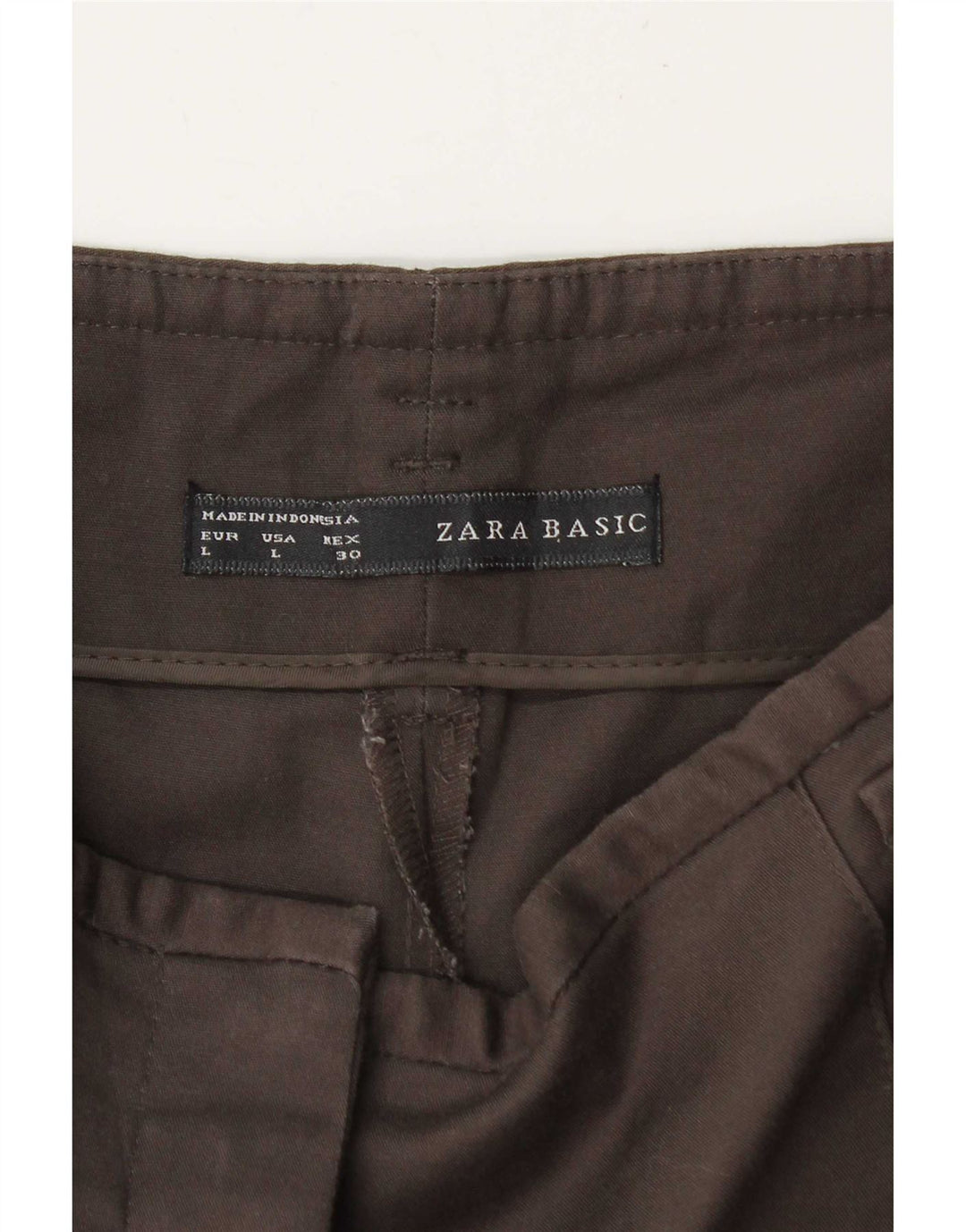 Zara Mujer Pantalón Chino Pegged Grande W34 L27 Marrón