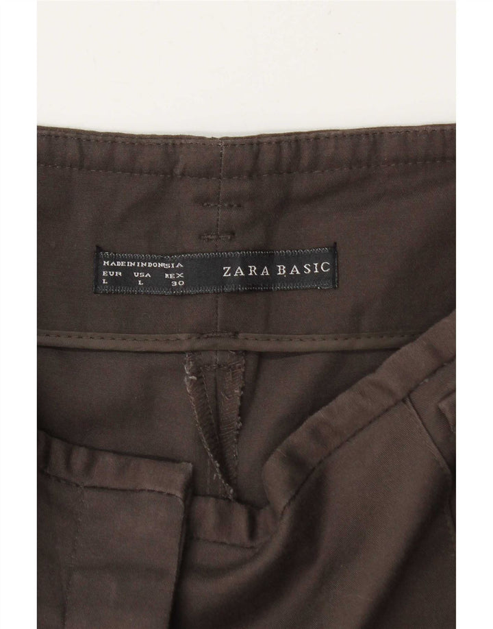 Zara Mujer Pantalón Chino Pegged Grande W34 L27 Marrón