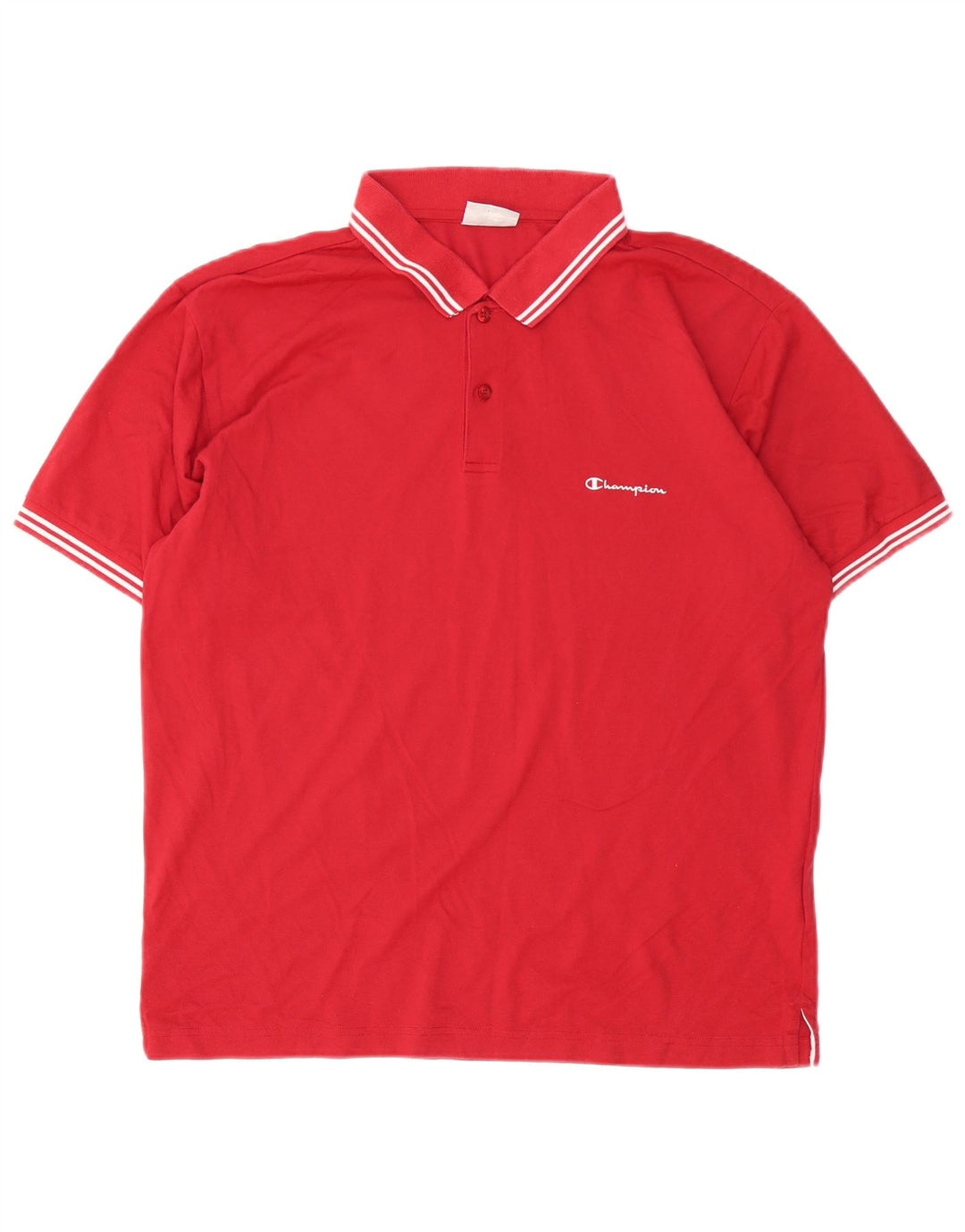 CHAMPION Polo para hombre de algodón a rayas rojas grandes