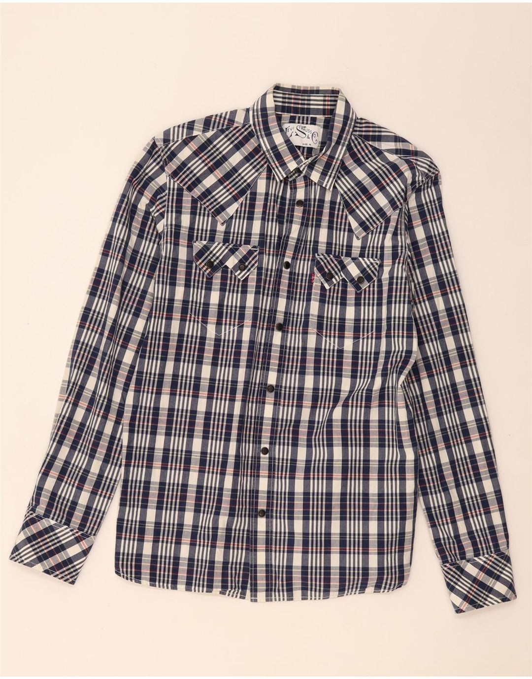 Camisa LEVI'S Hombre Mediana Azul Marino Cuadros Algodón