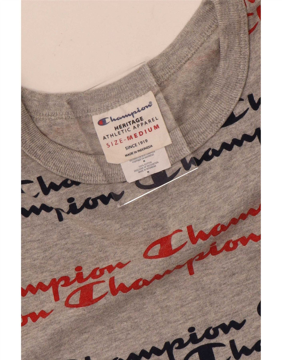 Champion Heritage Graphic Camiseta para hombre Top de algodón gris medio