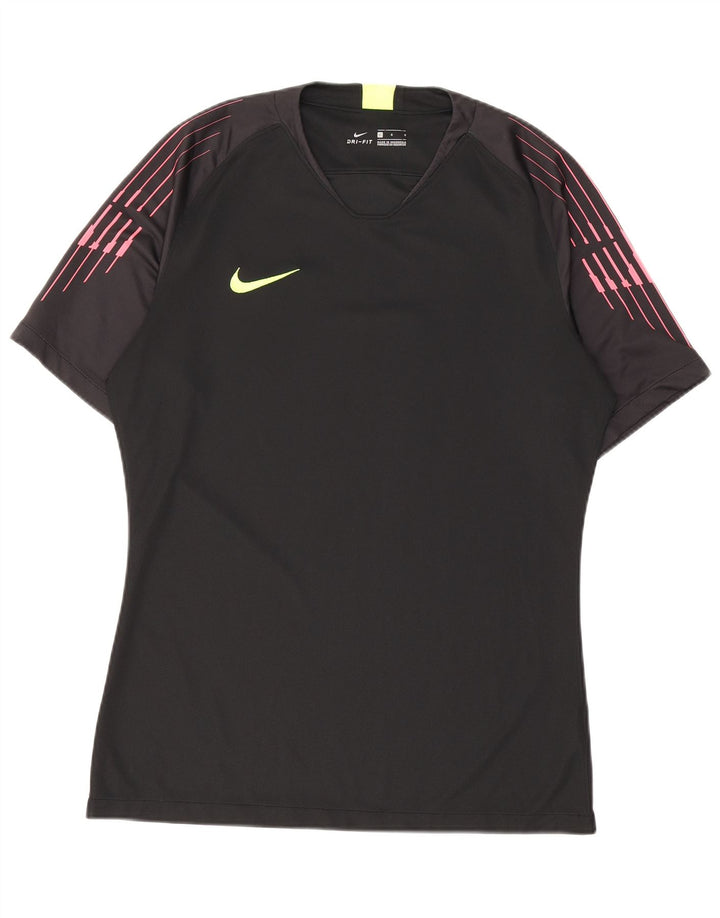 Nike Camiseta Dri Fit para hombre Top grande de poliéster a rayas negras