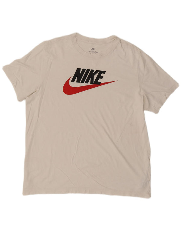 Nike Camiseta gráfica para hombre Top XL Blanco Algodón