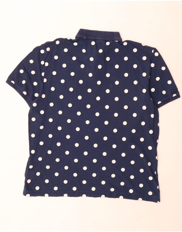 Lacoste Mens Polo Shirt Size 5 Large Navy Blue Polka Dot Cotton