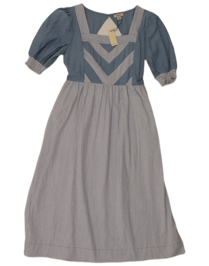 Vestido maxi para mujer Oasis UK 40 Algodón a rayas azul medio