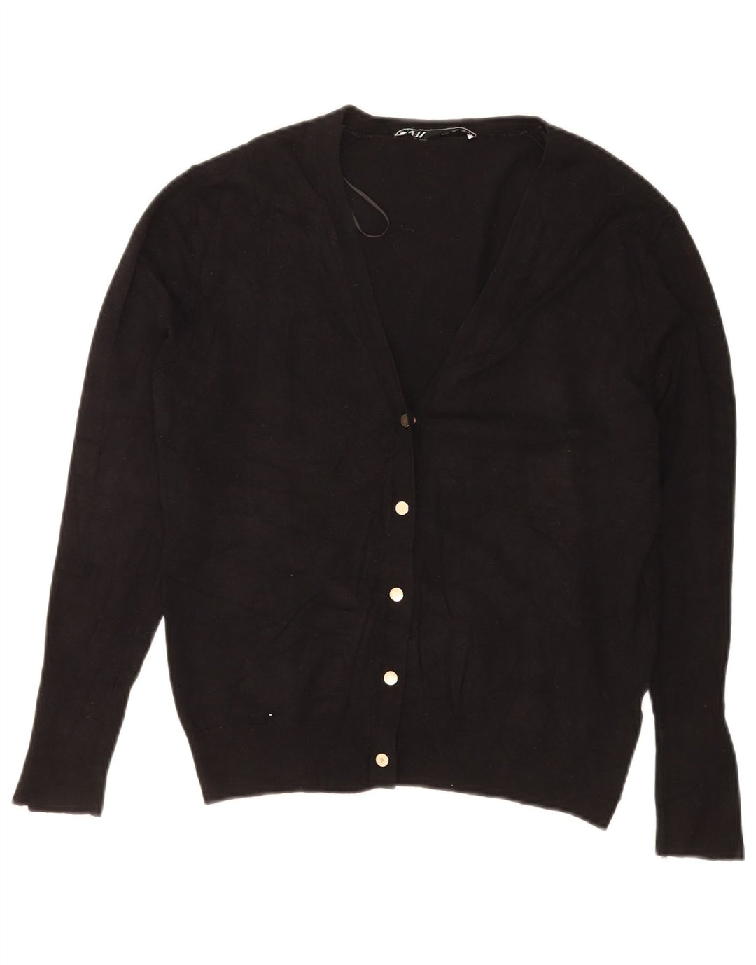 Zara Mujer Cárdigan Suéter UK 44 Grande Negro