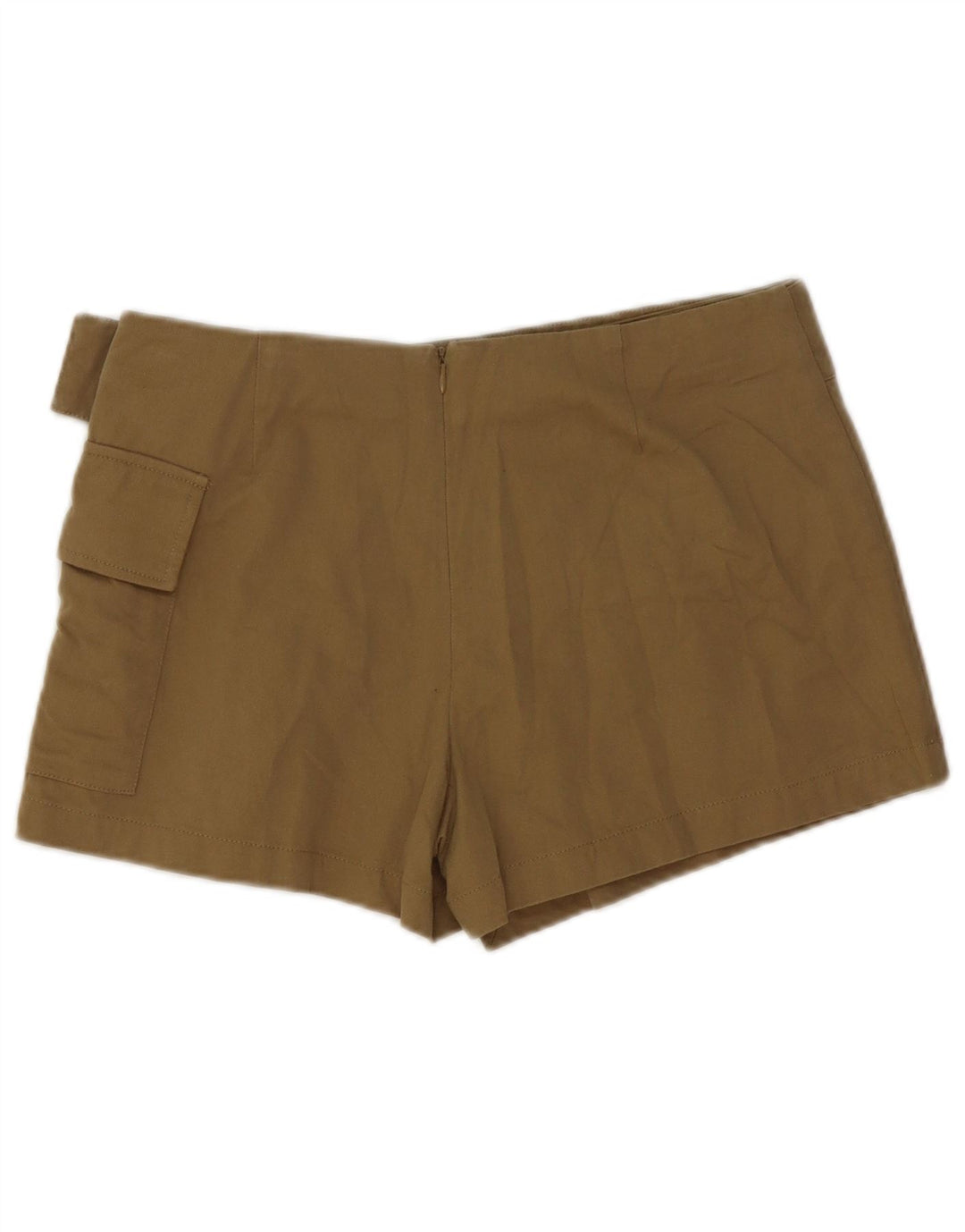 Zara Mujer Shorts Cargo Medianos W28 Algodón Caqui