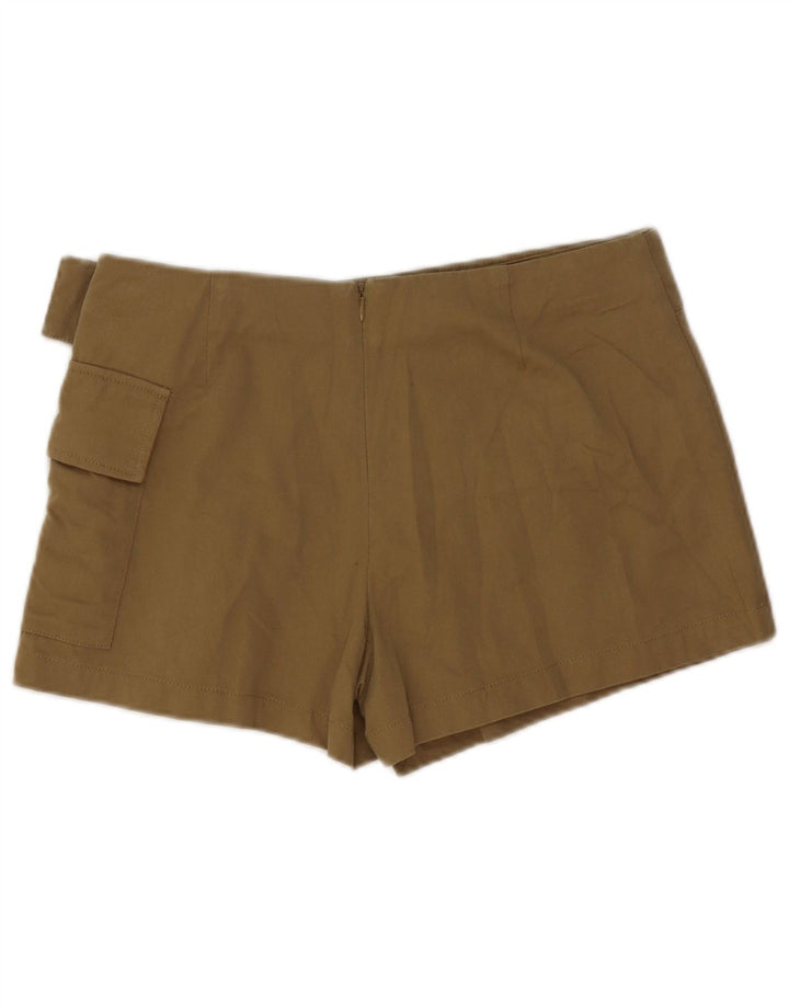 Zara Mujer Shorts Cargo Medianos W28 Algodón Caqui