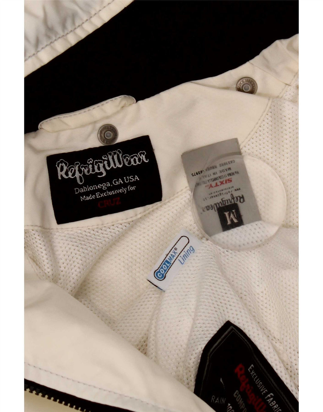 Refrigiwear Chaqueta impermeable corta con capucha para mujer UK 12 Medium White Polyamide