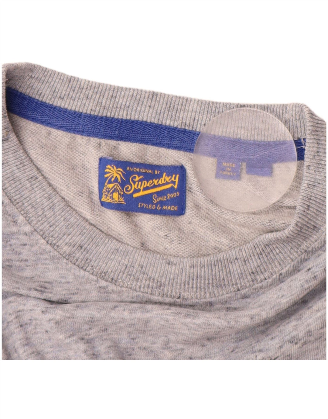 SUPERDRY Camiseta gráfica para hombre Top de algodón moteado gris medio