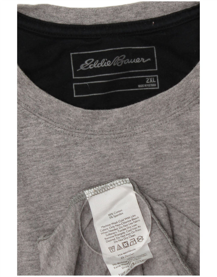 EDDIE BAUER Camiseta para hombre Top 2XL Gris Algodón