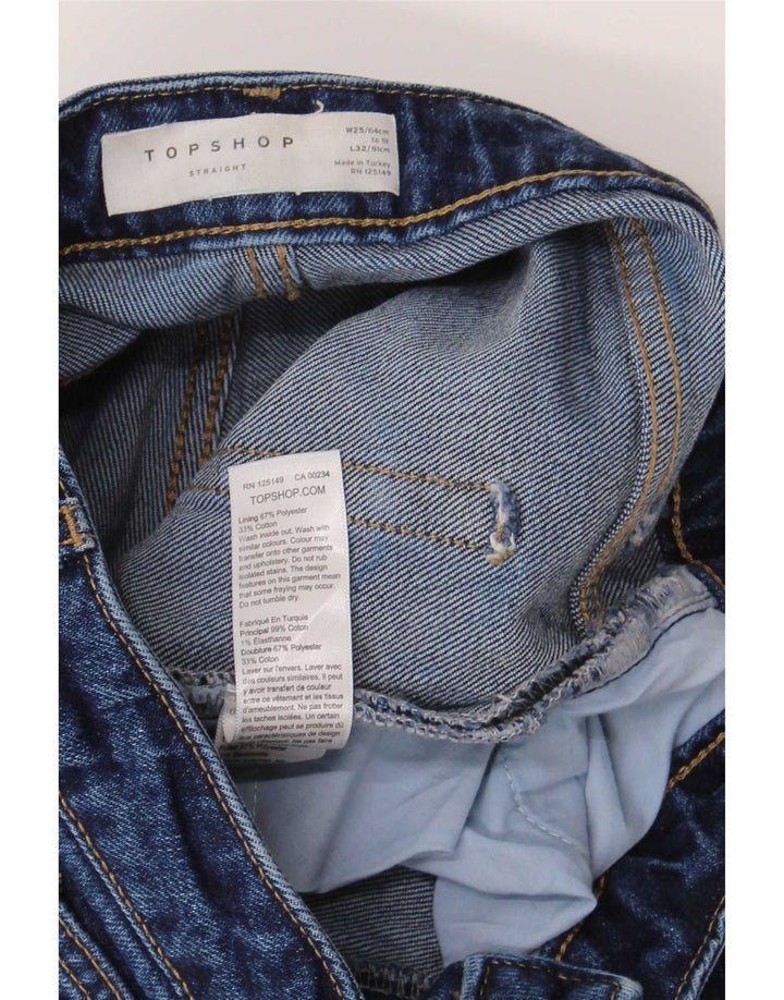 Vaqueros Rectos Mujer Topshop W25 L26 Algodón Azul