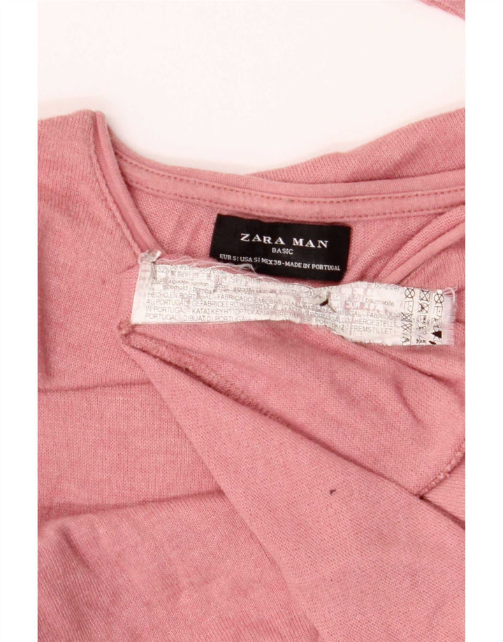 Zara Hombre Top Manga Larga Small Rosa Poliéster