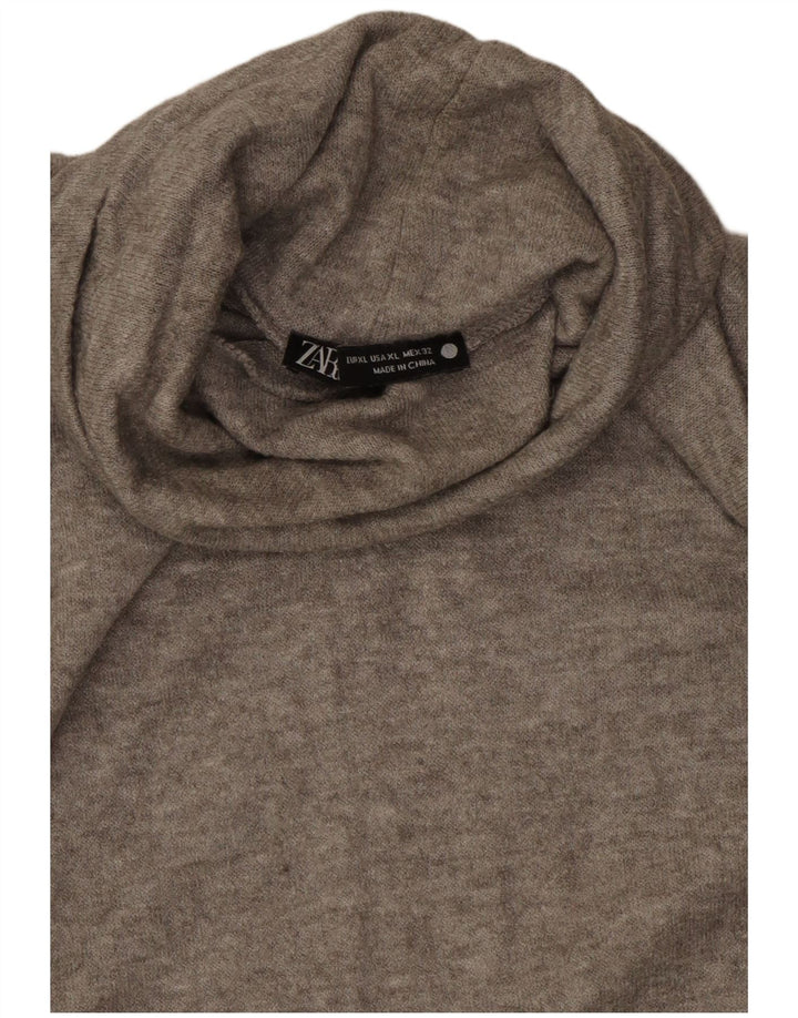 Zara Mujer Top Manga Larga ES 40 XL Gris