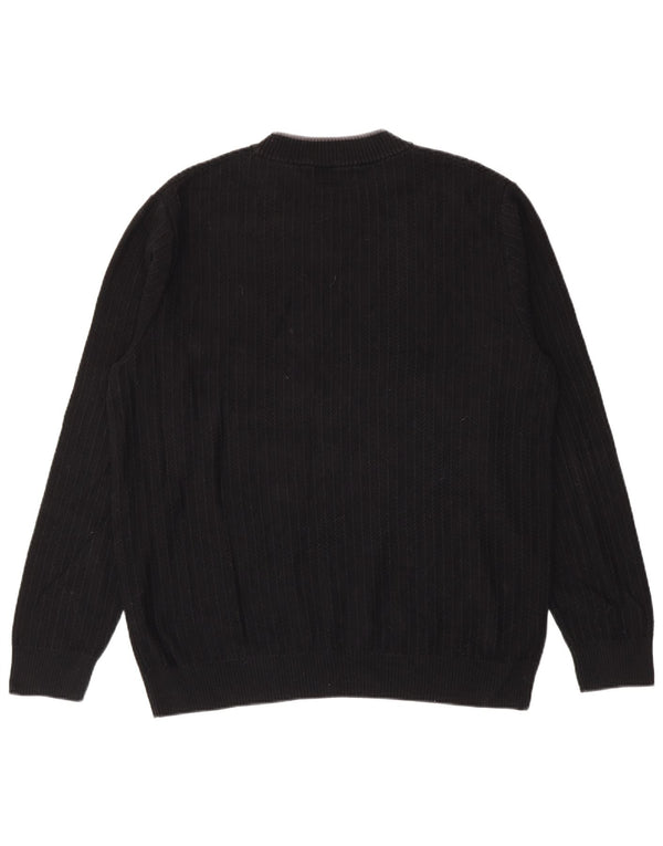 Fred Perry Jersey De Cuello Redondo Para Hombre XL Algodón Negro