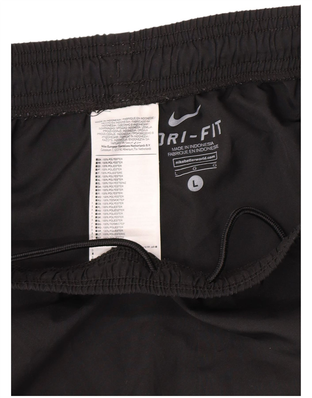 Nike Mens Ascoli Calcio 1898 pantalones cortos deportivos grande negro poliéster