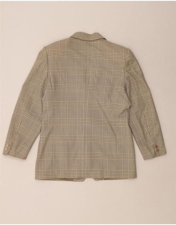 FIORELLA RUBINO Chaqueta tipo blazer larga para mujer UK 12 Medium Grey Check