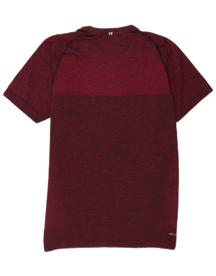 Camiseta Nike Dri Fit para hombre Top medio borgoña moteado
