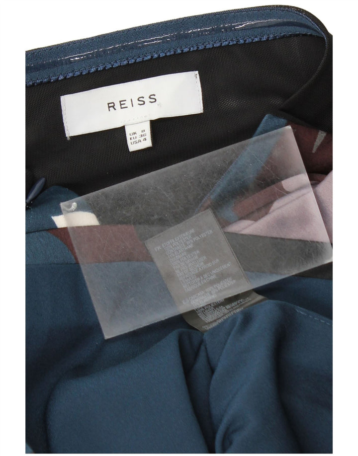 REISS Vestido sin tirantes con estampado abstracto para mujer UK 8 Small Multicolor
