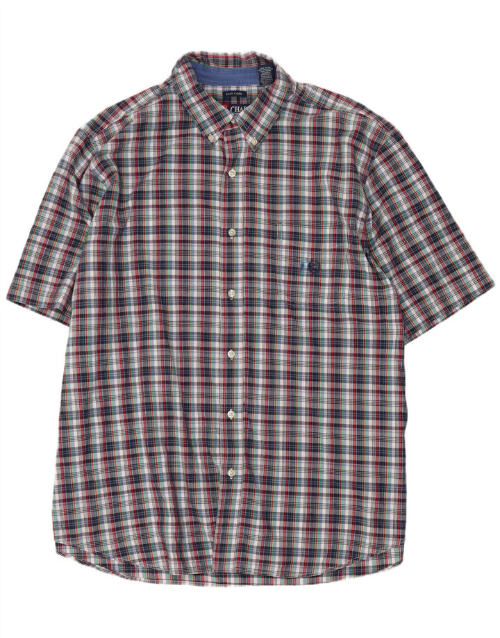 Chaps Camisa de manga corta para hombre de fácil cuidado 2XL Algodón a cuadros multicolor