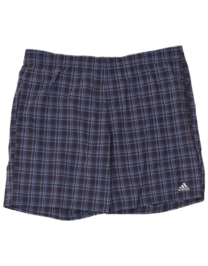 Adidas Mens Swimming Shorts Large  Blue Check Polyester