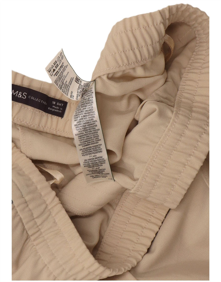 Marks & Spencer Pantalones de chándal cortos para mujer UK 40 XL Poliéster blanco roto