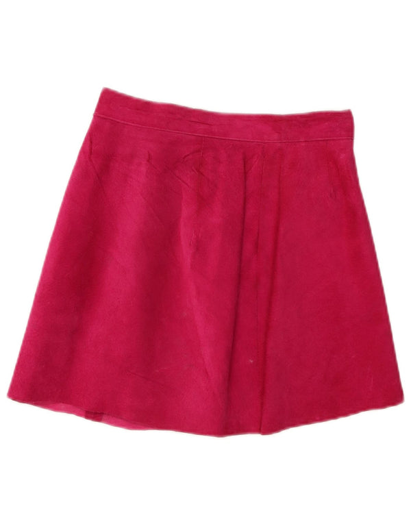 Falda de ante vintage para mujer W24 XS rosa
