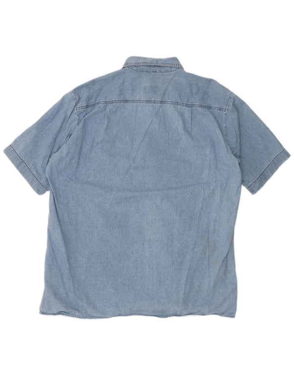 CARRERA Camisa Vaquera Manga Corta Hombre Talla 43/44 XL Algodón Azul