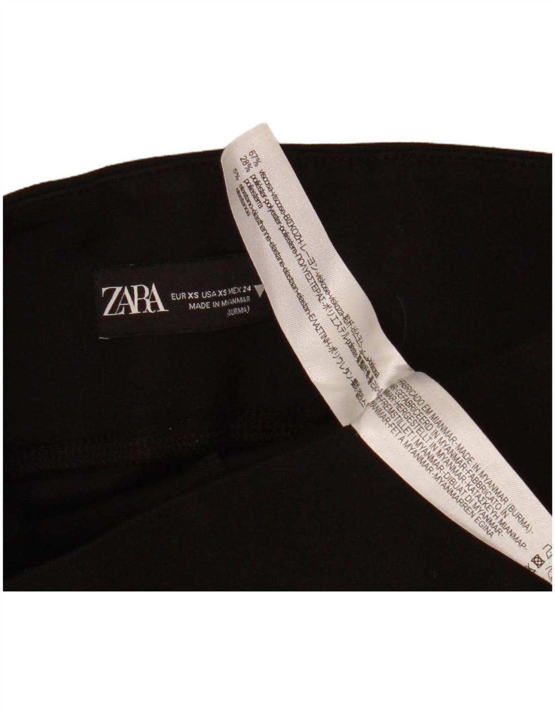 Zara Leggings Mujer UK 6 XS Viscosa Negra