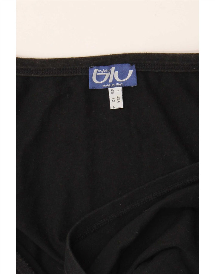 Byblos Top corto de tirantes para mujer UK 46 Grande Algodón negro