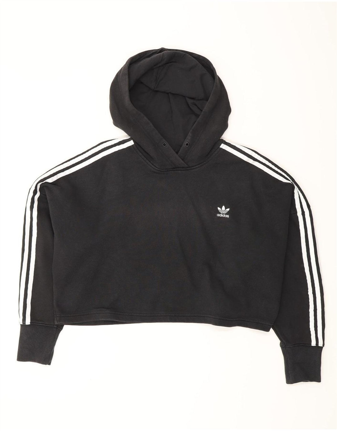 ADIDAS Jersey con capucha corta extragrande para mujer Reino Unido 8 Pequeño Algodón negro