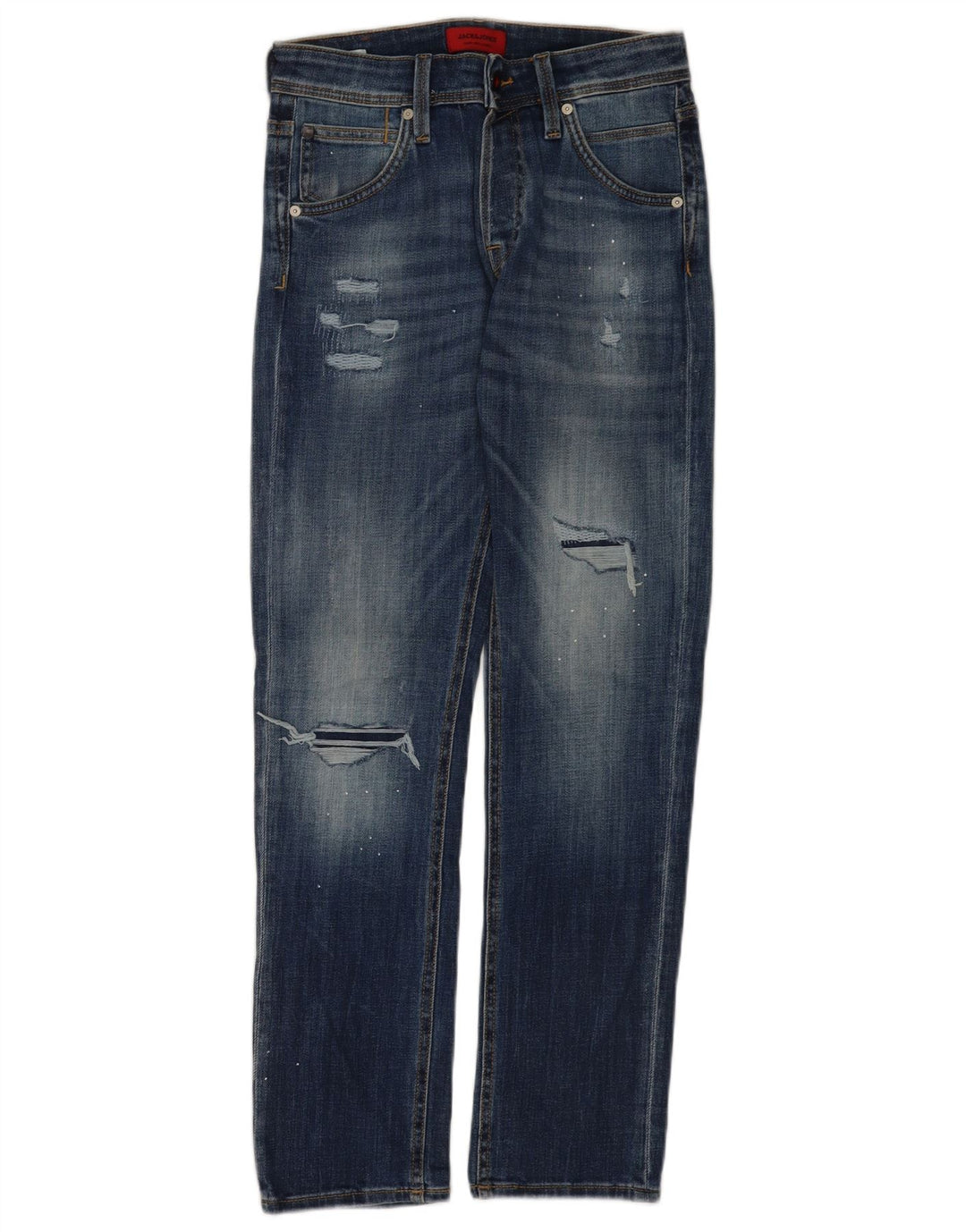 Jack & Jones Vaqueros ajustados desgastados para hombre W28 L30 Algodón azul