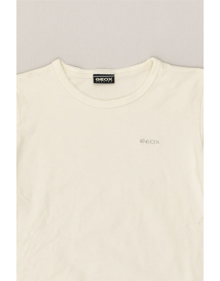 GEOX Girls Top Long Sleeve 8-9 Years Off White Cotton | Vintage Geox | Thrift | Second-Hand Geox | Used Clothing | Messina Hembry 