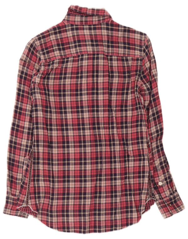 Replay Camisa de franela con estampado gráfico para mujer, talla 40, talla pequeña, cuadros rojos