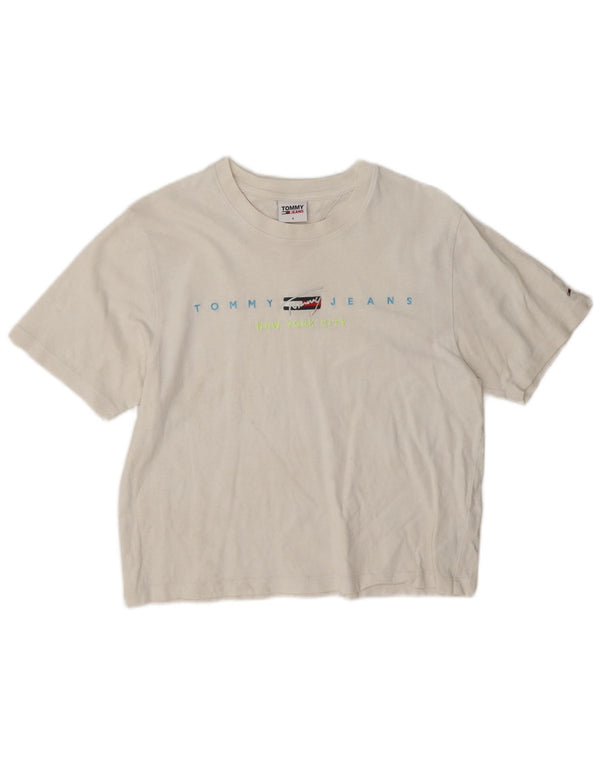 Tommy Hilfiger Camiseta gráfica de la ciudad de Nueva York para mujer Top UK 10 Small White