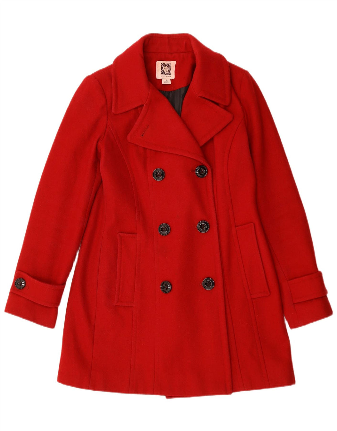 ANNE KLEIN Abrigo cruzado para mujer UK 10 Small Rojo