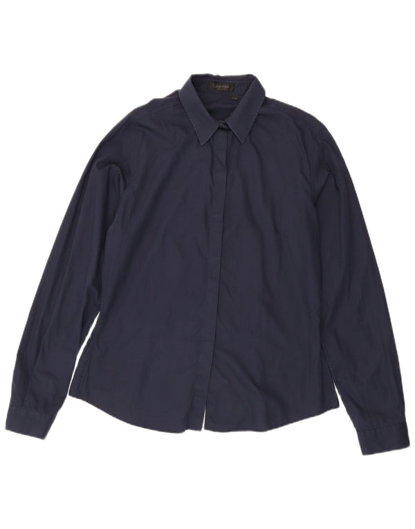 Calvin Klein Camisa para mujer US 12 Grande Azul Marino Algodón