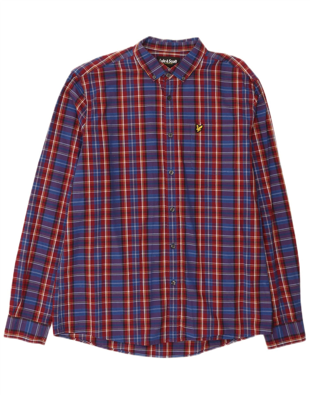 Lyle & Scott Camisa Hombre XL Algodón A Cuadros Azul