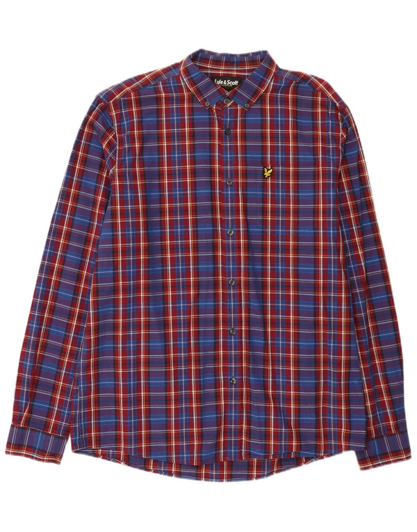 Lyle & Scott Camisa Hombre XL Algodón A Cuadros Azul