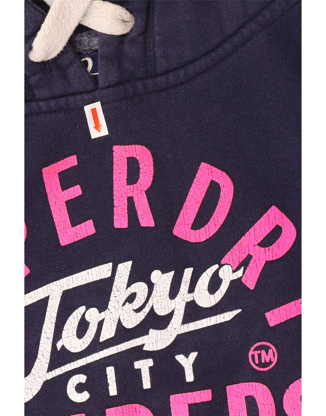 SUPERDRY Jersey con capucha gráfica para mujer UK 10 Small Azul marino Algodón