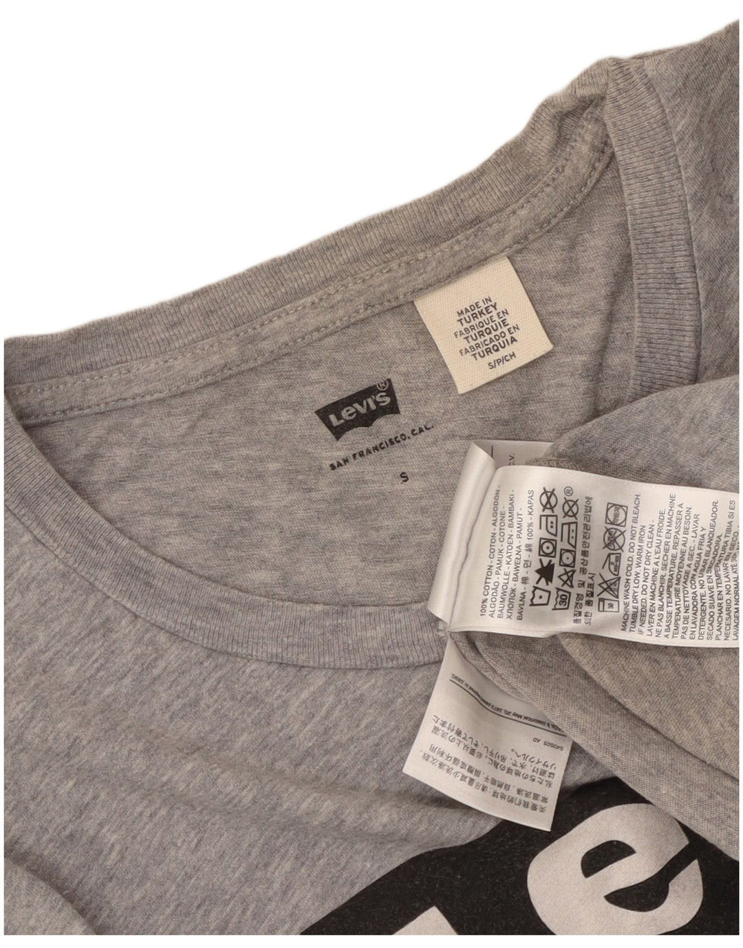 Levi's Camiseta gráfica para hombre Top pequeño de algodón moteado gris