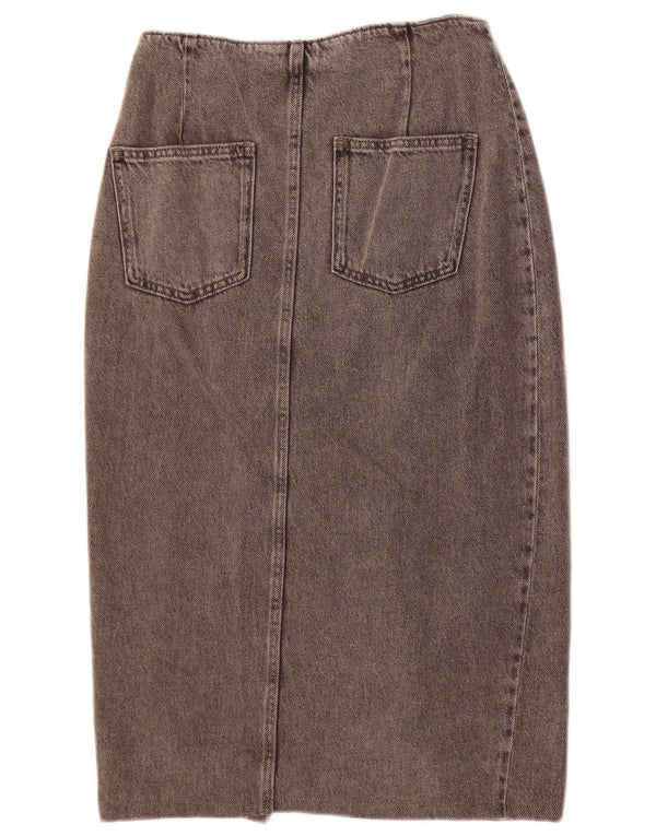 Zara Womens Denim Skirt XS W24  Grey Cotton