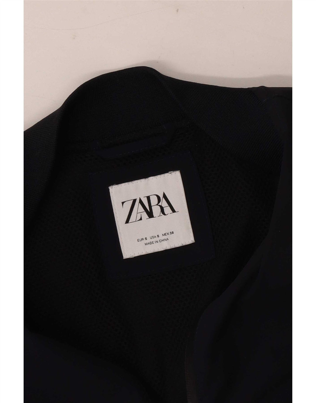 Zara Mens Bomber Jacket UK 36 Small Azul Marino