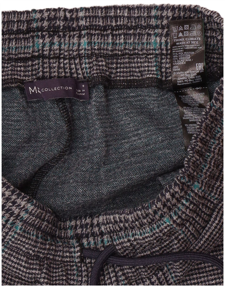 MARKS & SPENCER Pantalones de chándal para mujer UK 8 Small Grey Houndstooth