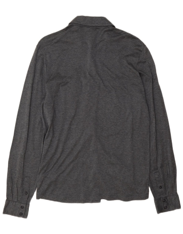 Camisa Hugo Boss Hombre Slim Fit Algodón Gris Grande