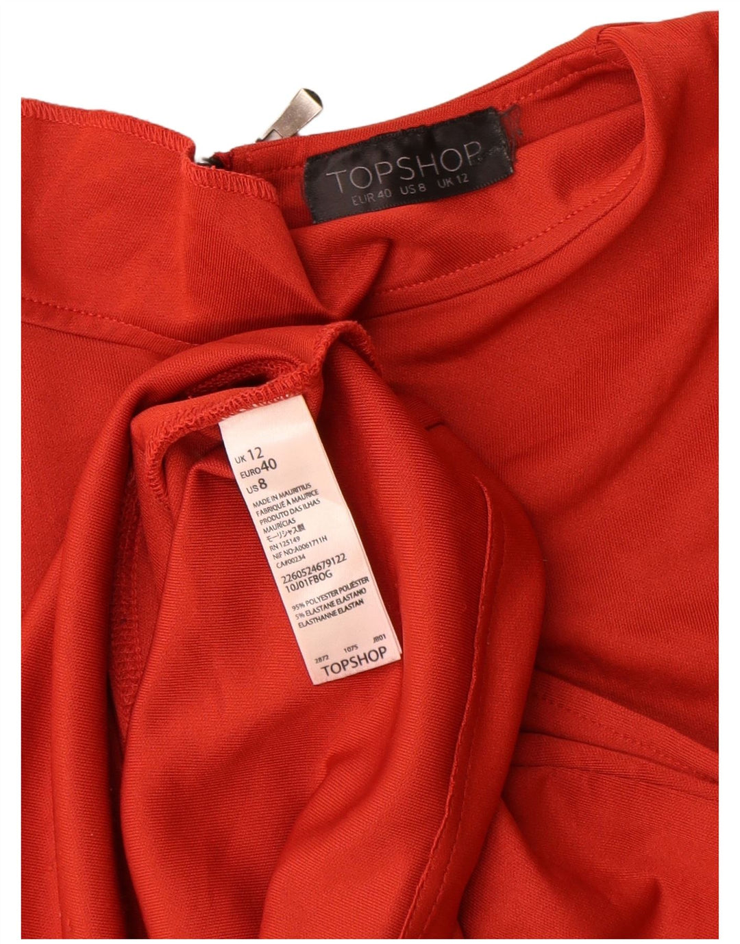 Topshop Vestido tipo camiseta para mujer UK 40 Mediano Rojo Poliéster