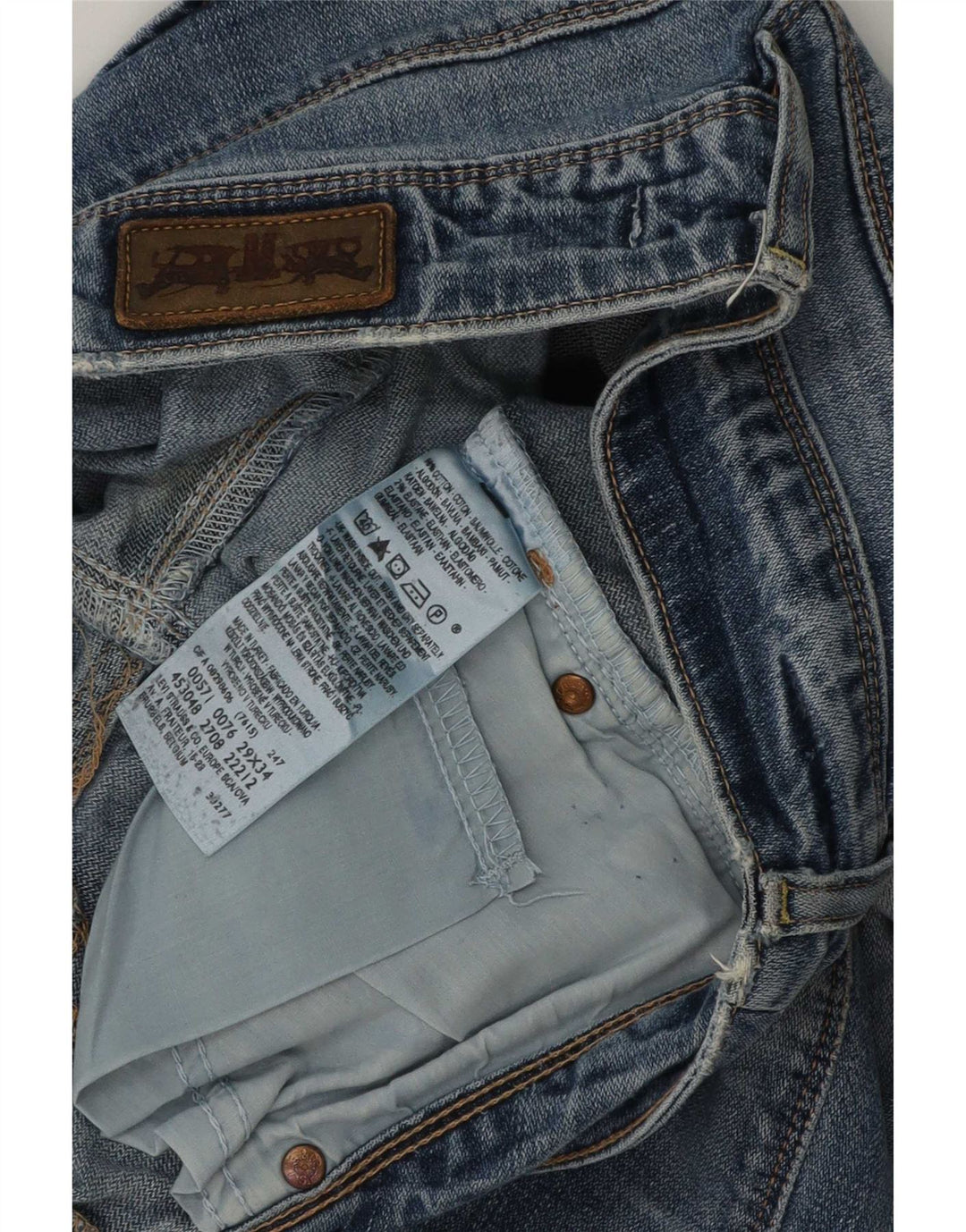 Levi's Mujer 571 Vaqueros Slim Desgastados W29 L31 Algodón Azul